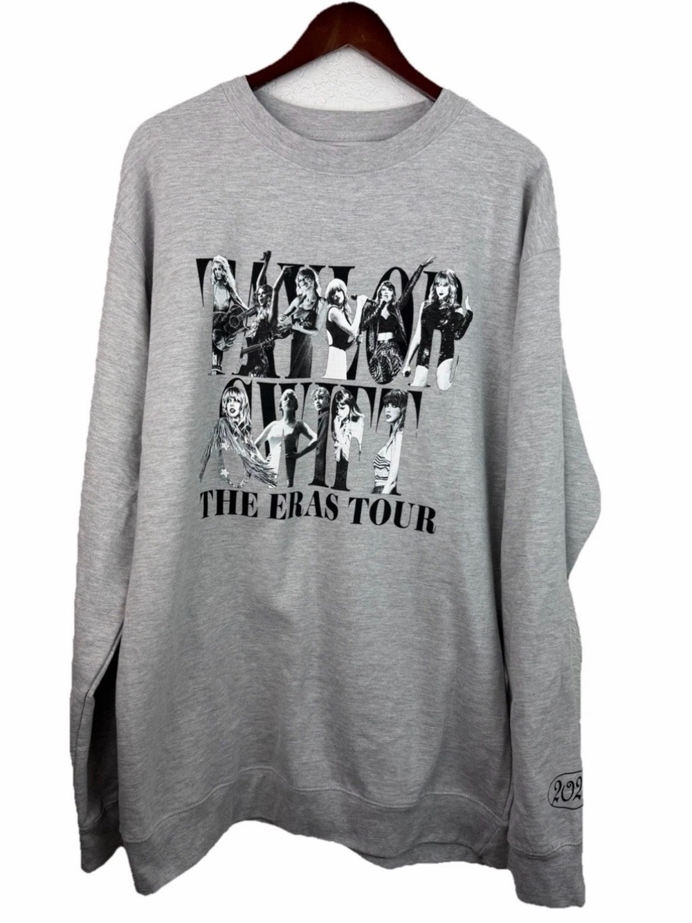 Taylor Swift ~ Gray The Eras Tour Graphic Crewneck Sweatshirt New